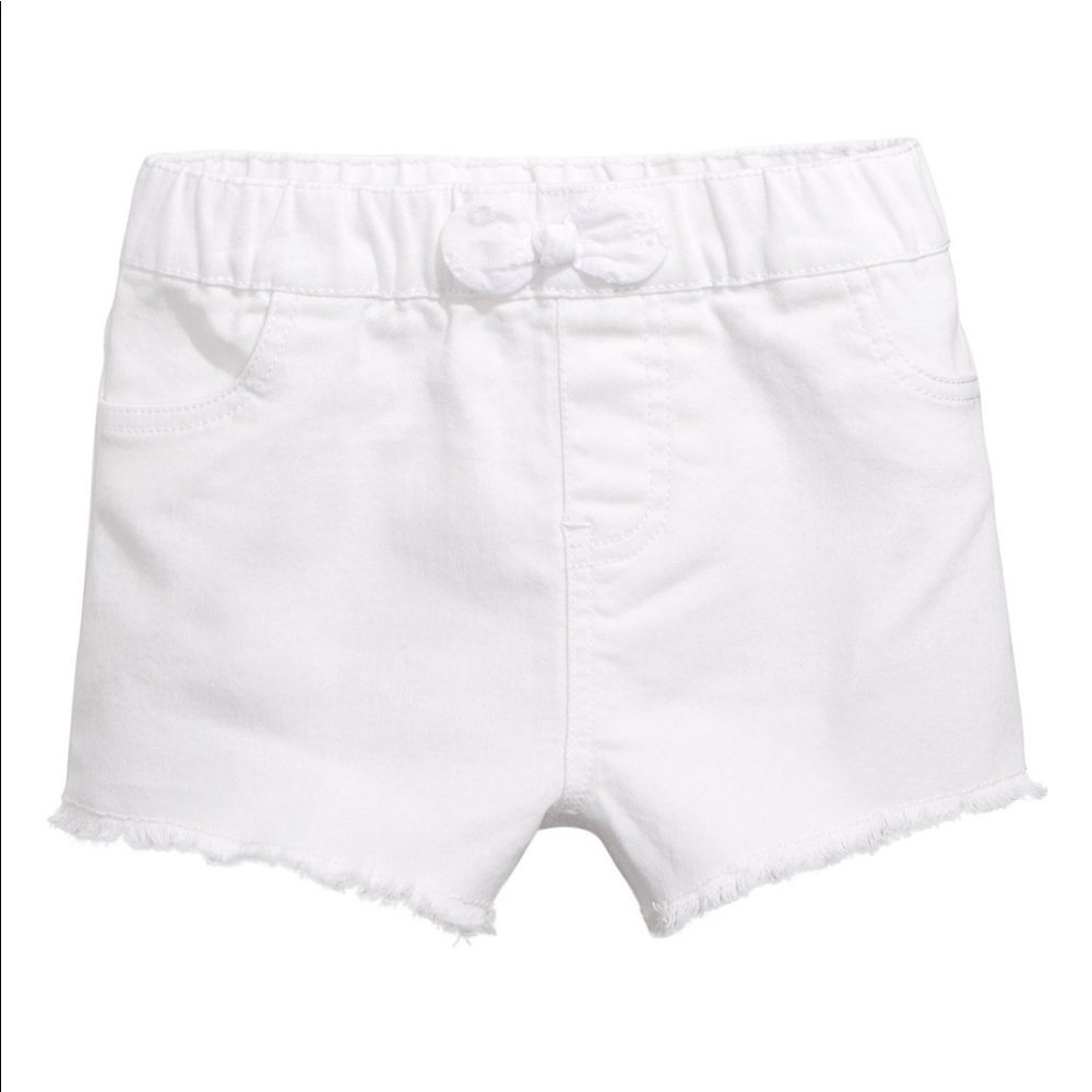 Baby girl eyelet-bow denim shorts